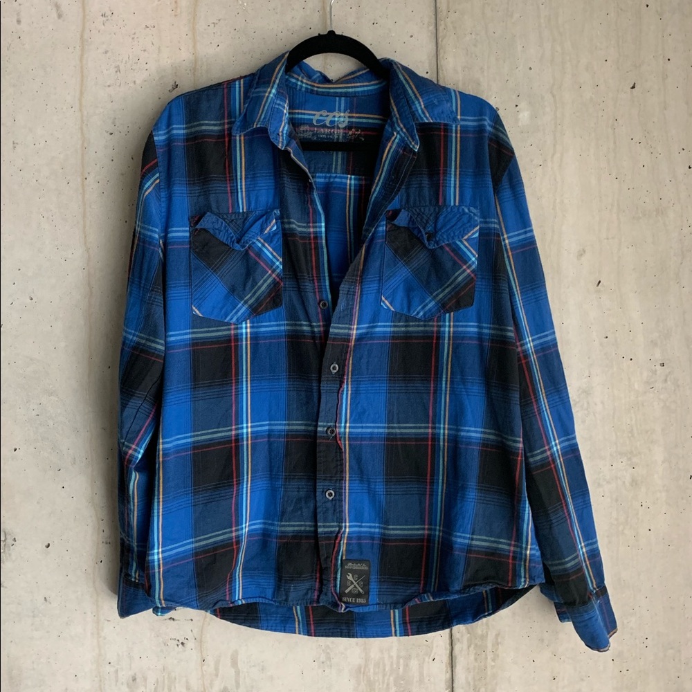 Blue Plaid Button Down Flannel